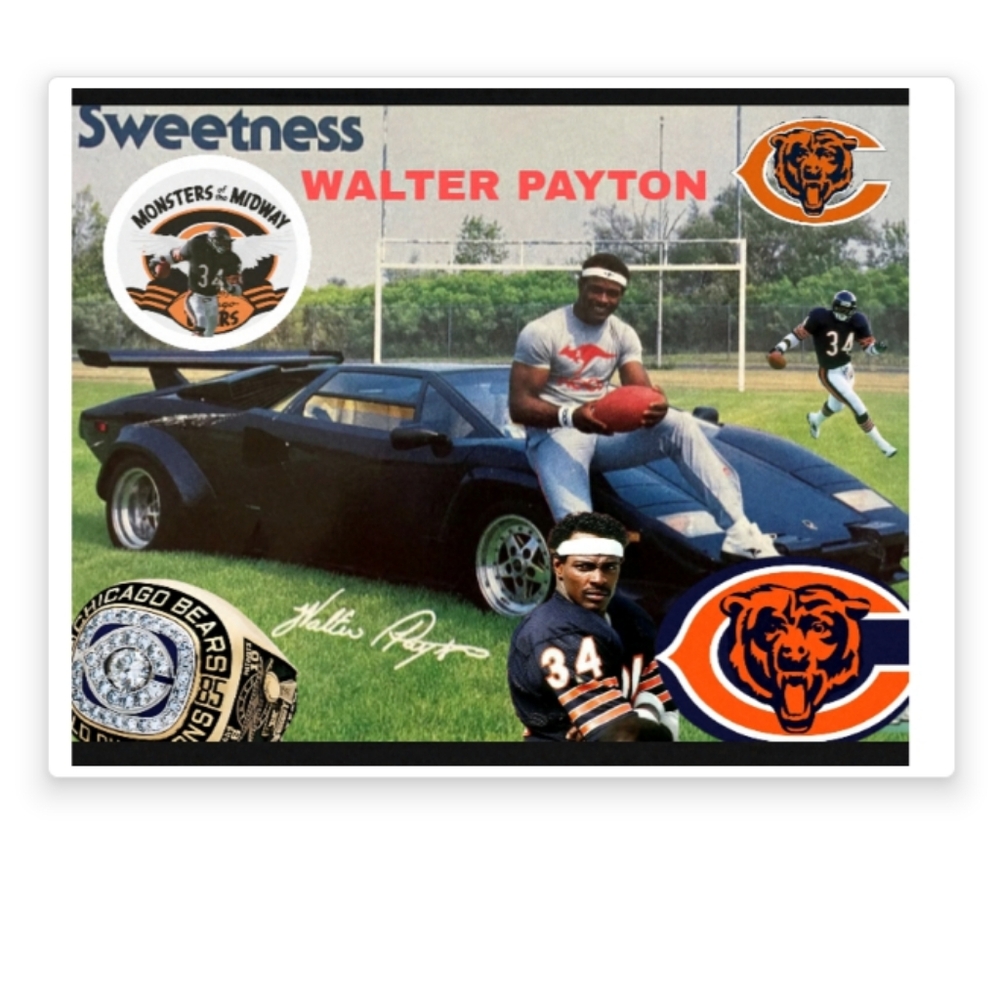 WALTER PAYTON CHICAGO BEARS🏈💥 SELF-CREATED ULTRA PREMIUM GLOSSY 8.5x11 POSTER!